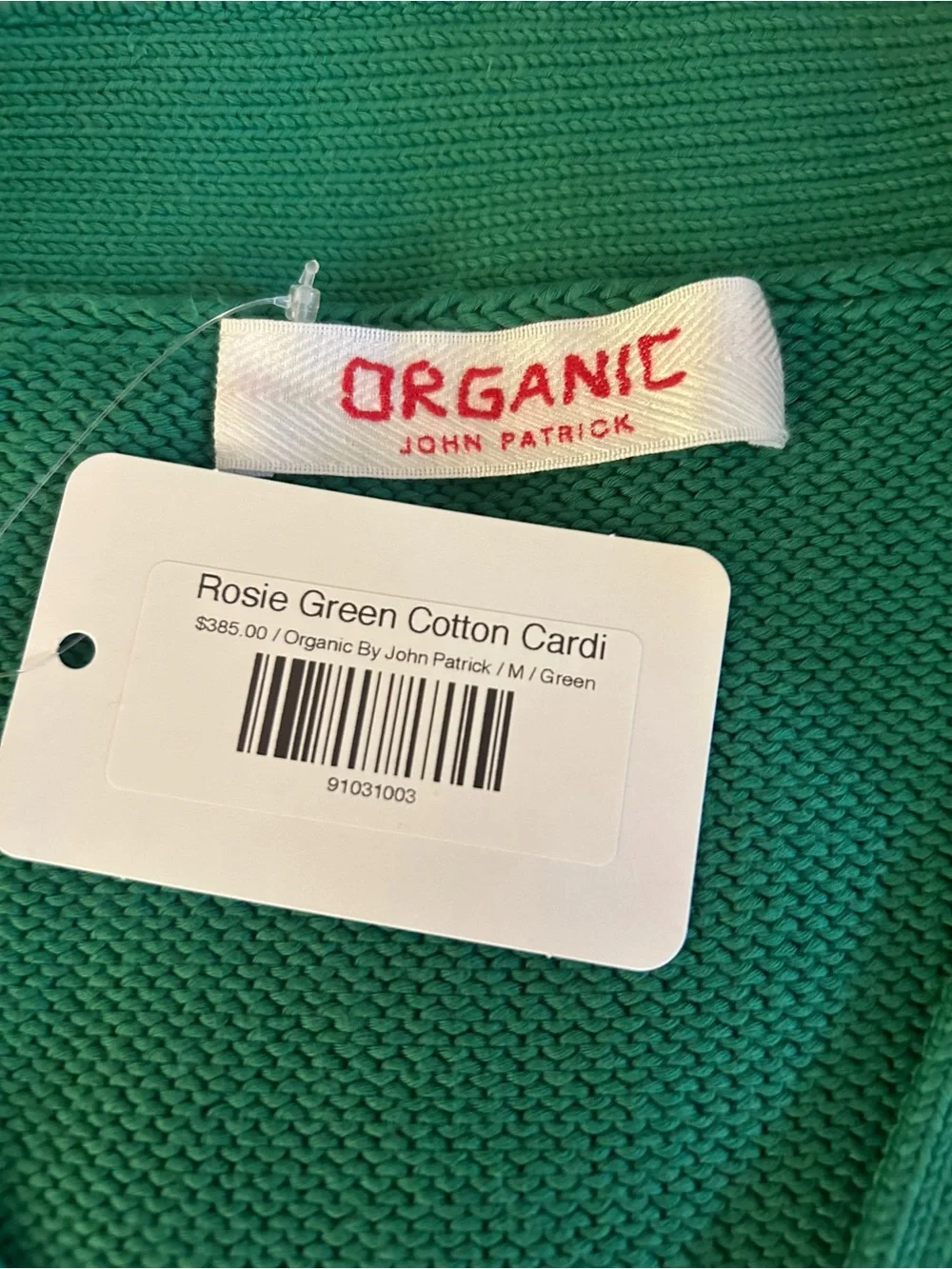 NWT Organic by John Patrick Green Crop Cardigan Sweater V-Neck